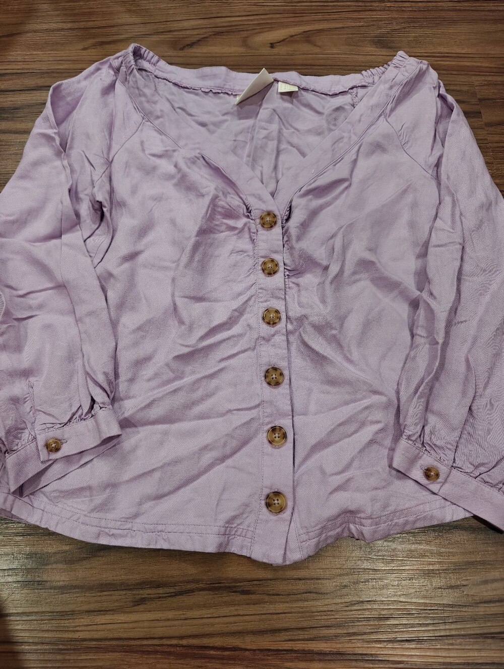 Maeve Lavender Button-Front Women's Blouse